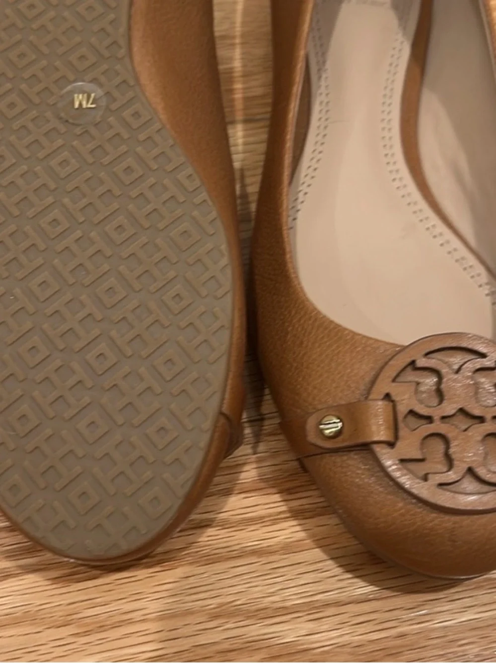 Tory Burch Leather Logo Ballet Flats